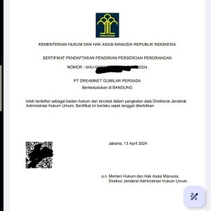 Izin usaha RT RW NET 2