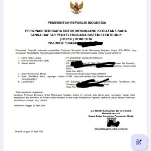 Izin usaha RT RW NET 6 2407068370